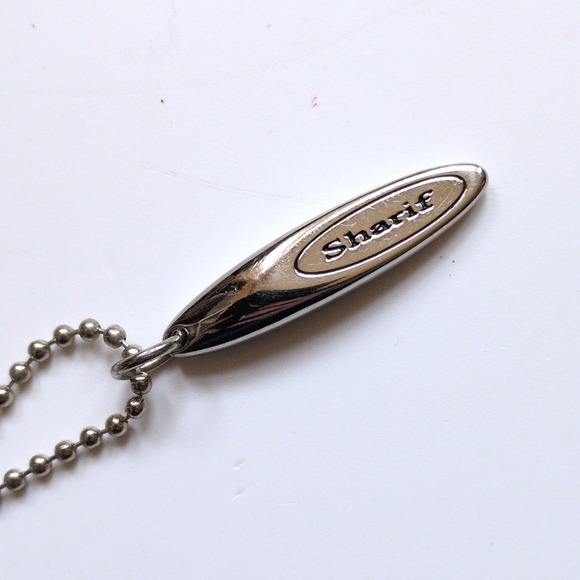 Sharif Accessories - Sharif Purse Hangtag Fob Silver Tone Metal Oval Logo Charm